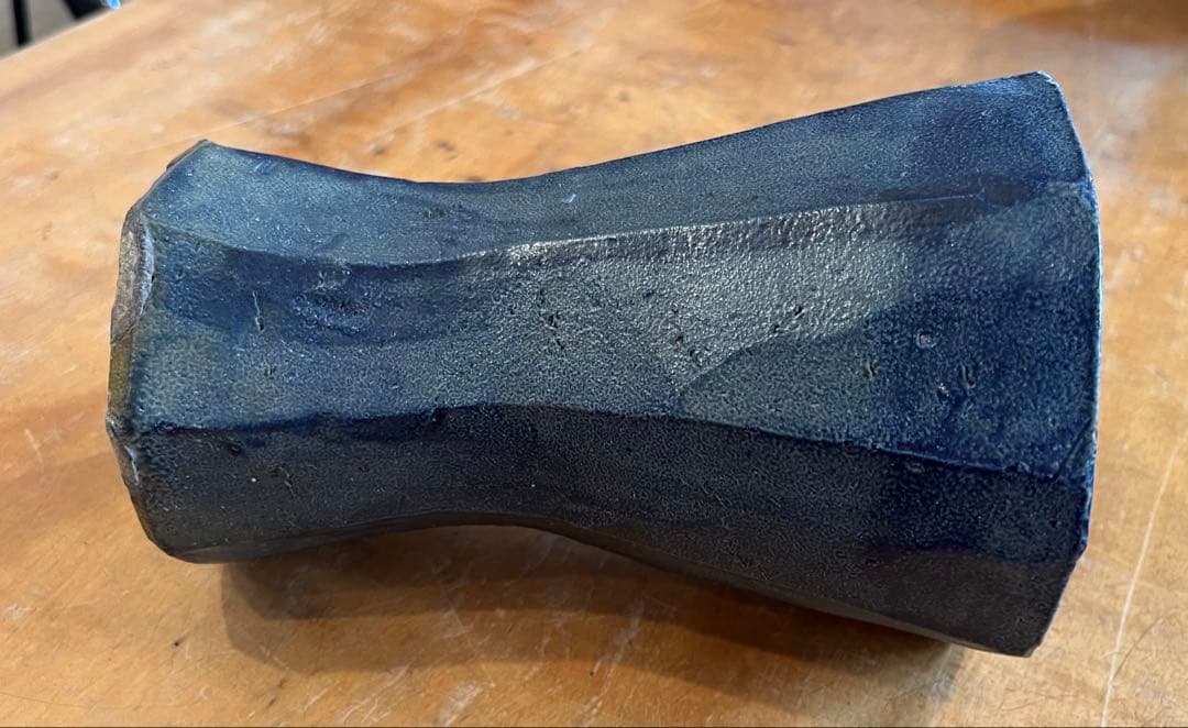 塩釉薬の六角形の花瓶