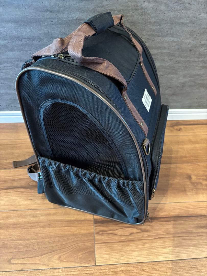 ポンポリース 3WAY タッチインリュック 犬猫用ペットキャリーバック ブラック