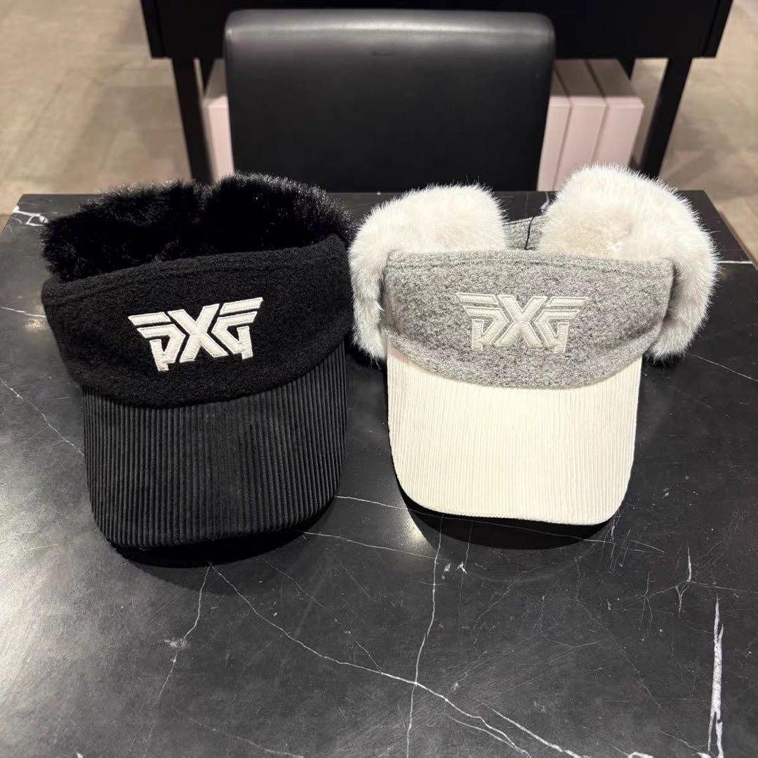 【即発送】PXG ゴルフ キャップ レディース モコモコ 耳当て 帽子 グレー