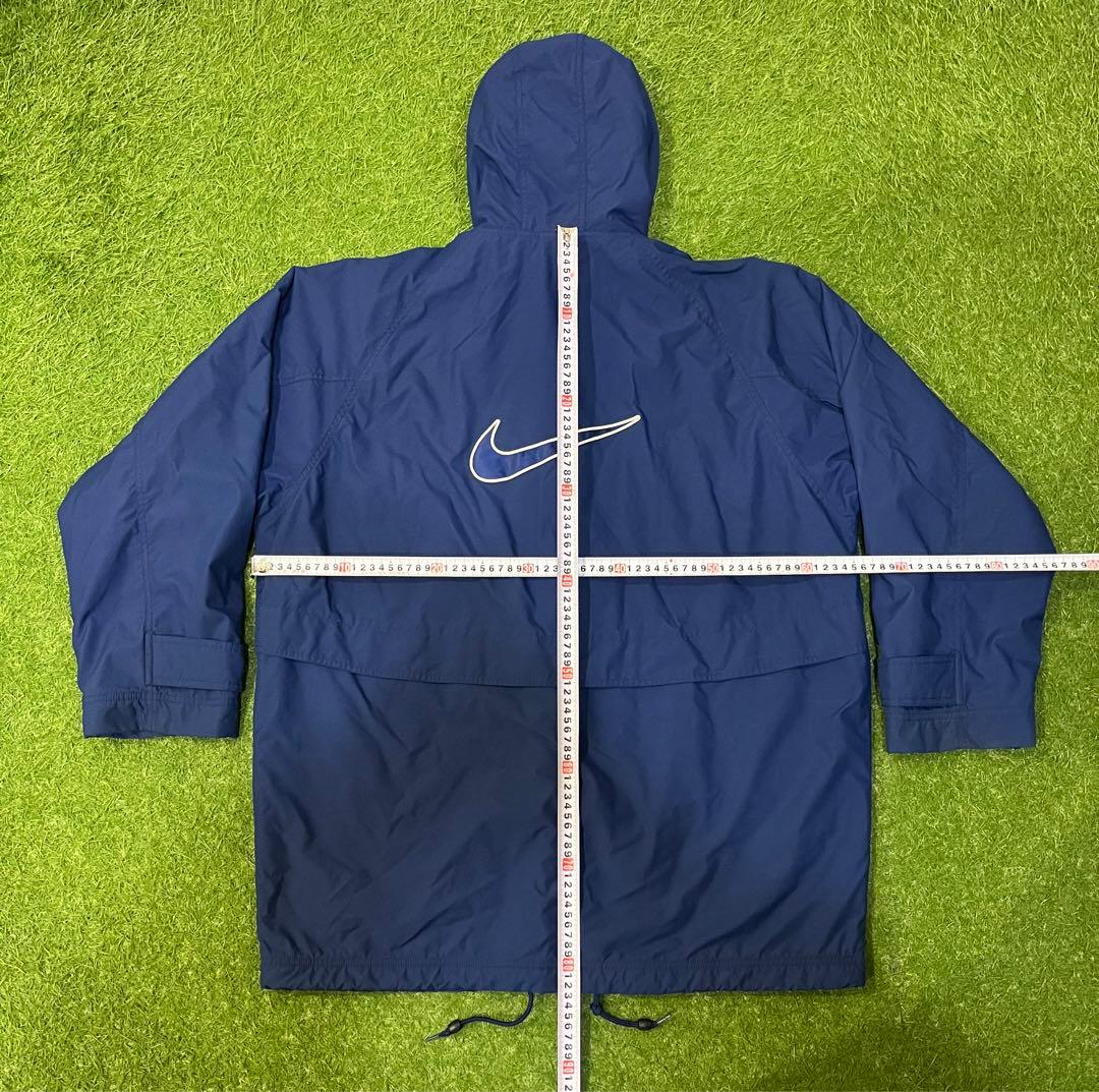 90s NIKE 銀タグ スウッシュ 刺繍ロゴ 裏起毛 ナイロンジャケット