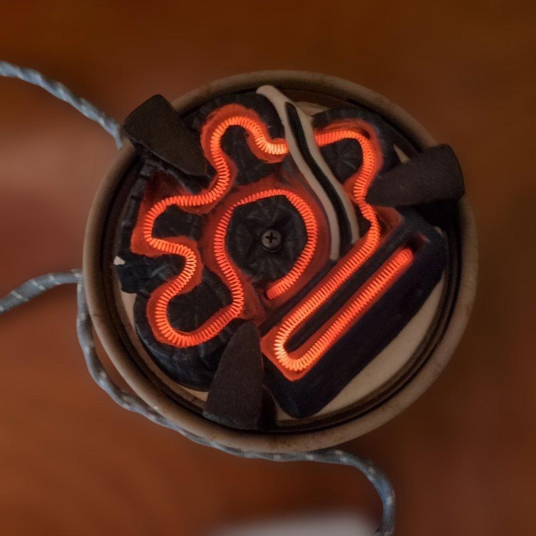 茶道具 面取風炉 野々田風炉型電熱器 五徳 茶釜 台座付