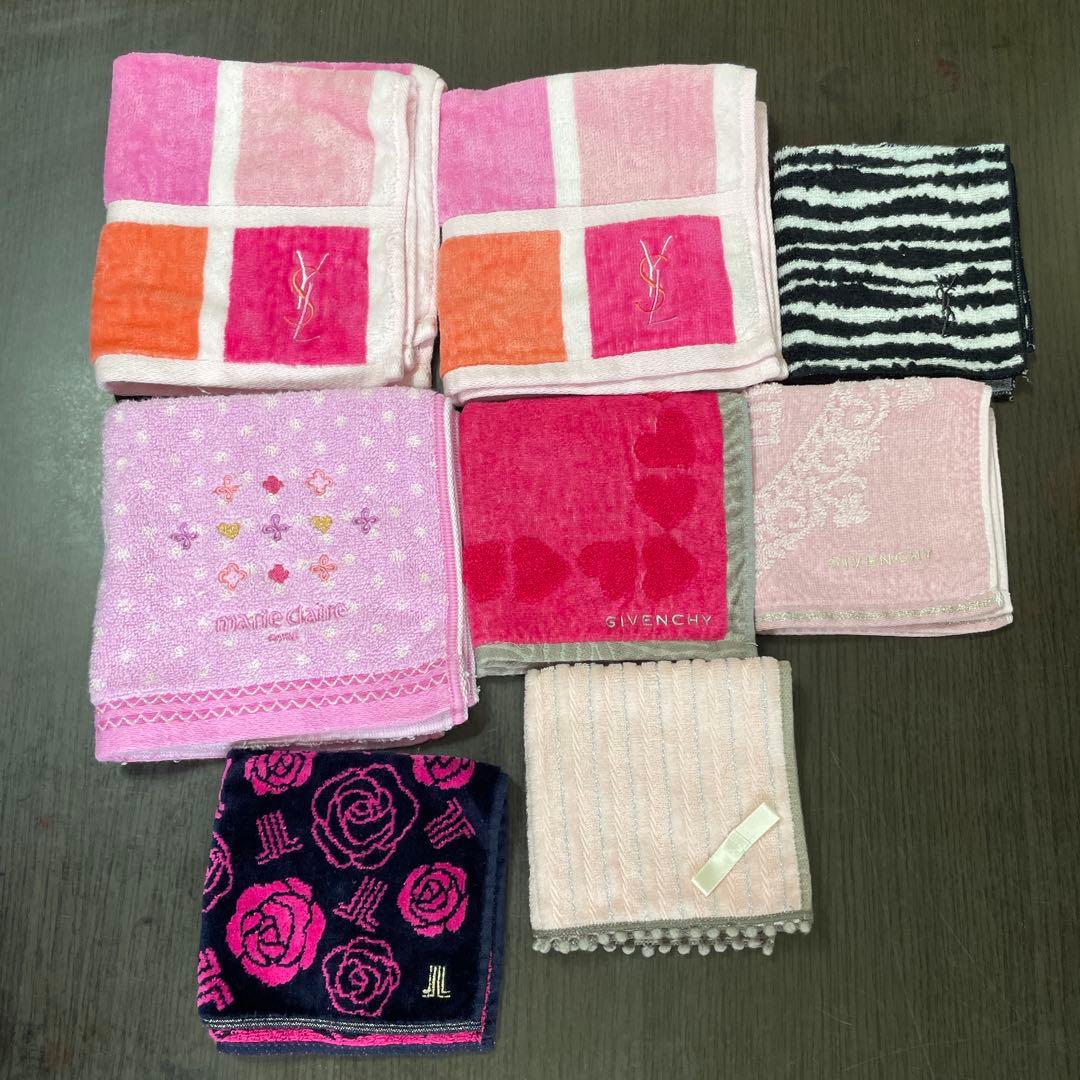 ★イヴサンローラン/GIVENCHY/ジバンシーなど　タオルハンカチ8枚セット
