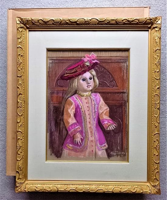 小島俊男　タイトル「エレーヌ」パステル画　1998年制作　P8号　高島屋取り扱い