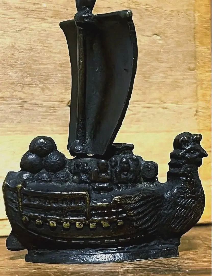 古銅 宝船 七福神 水滴 箱付き