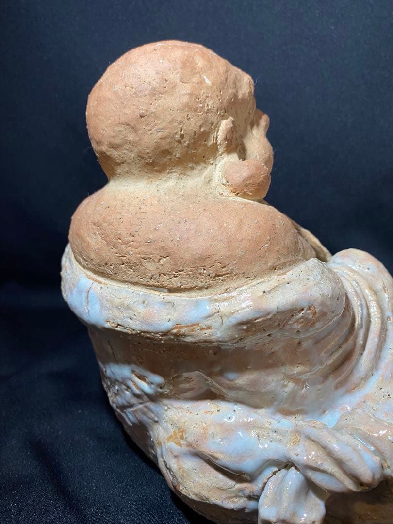 十代　三輪休雪（休和）　布袋置物　図録同手作