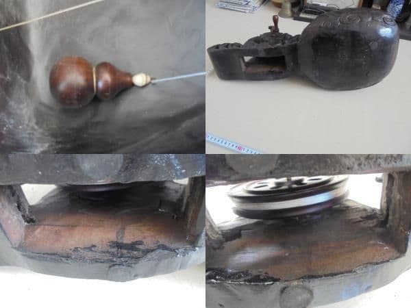 AKa6852　大きな　木製　墨壺