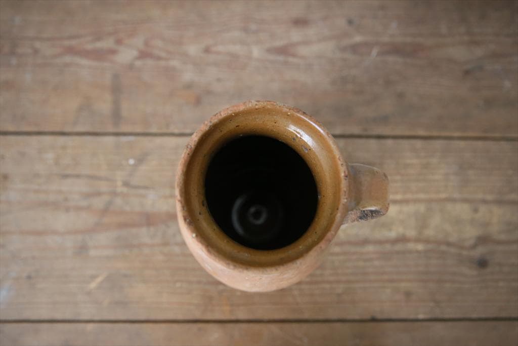 フランスアンティーク陶器ボトル/土器/花瓶/花器フラワーべース(74-92-2)