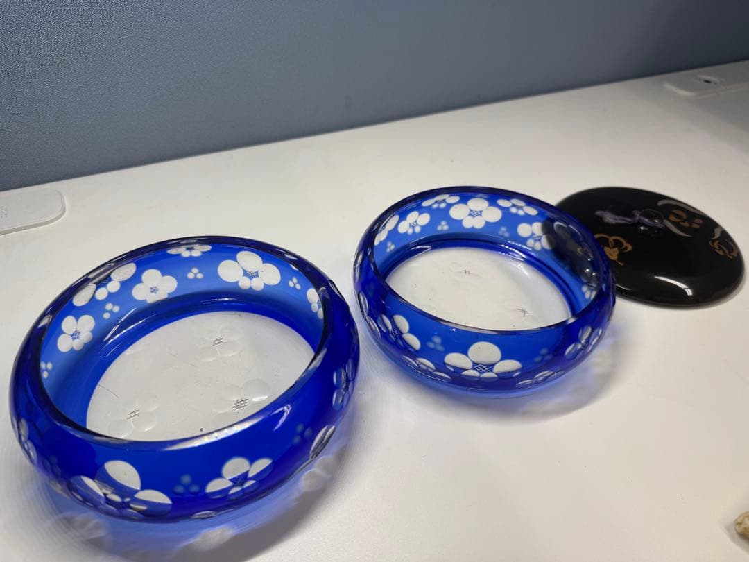 江戸切子　2段ボンボニエール