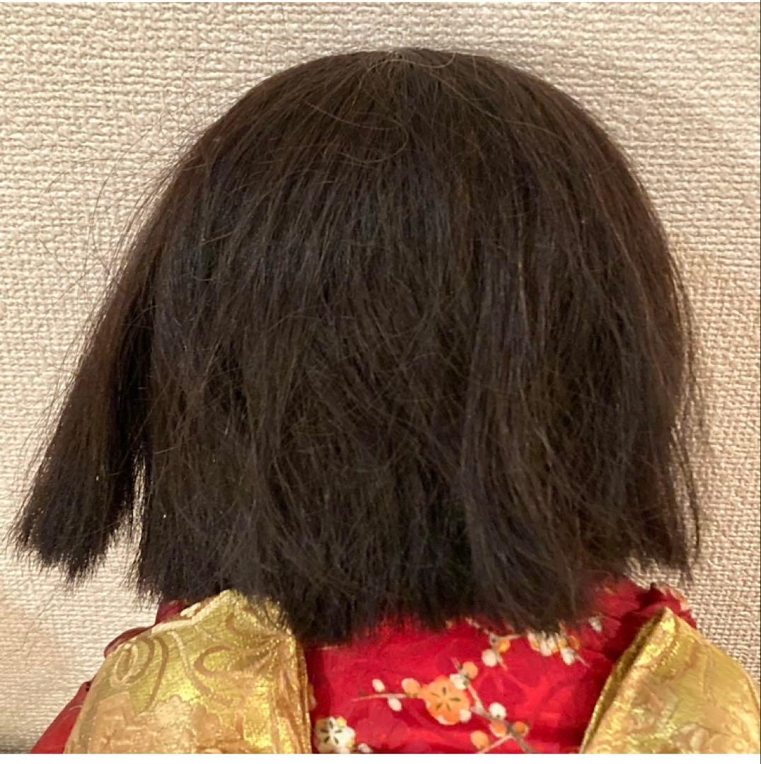 超美品　アンティーク　市松人形　赤　着物　人毛　ドール　大きめ　骨董　和骨董