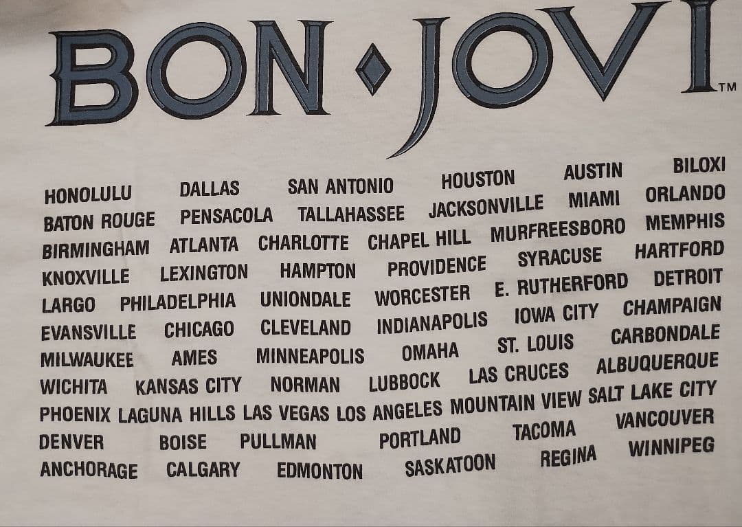 【値下不可】キムタク ボンジョビ 88 New Jersey Tシャツ XL