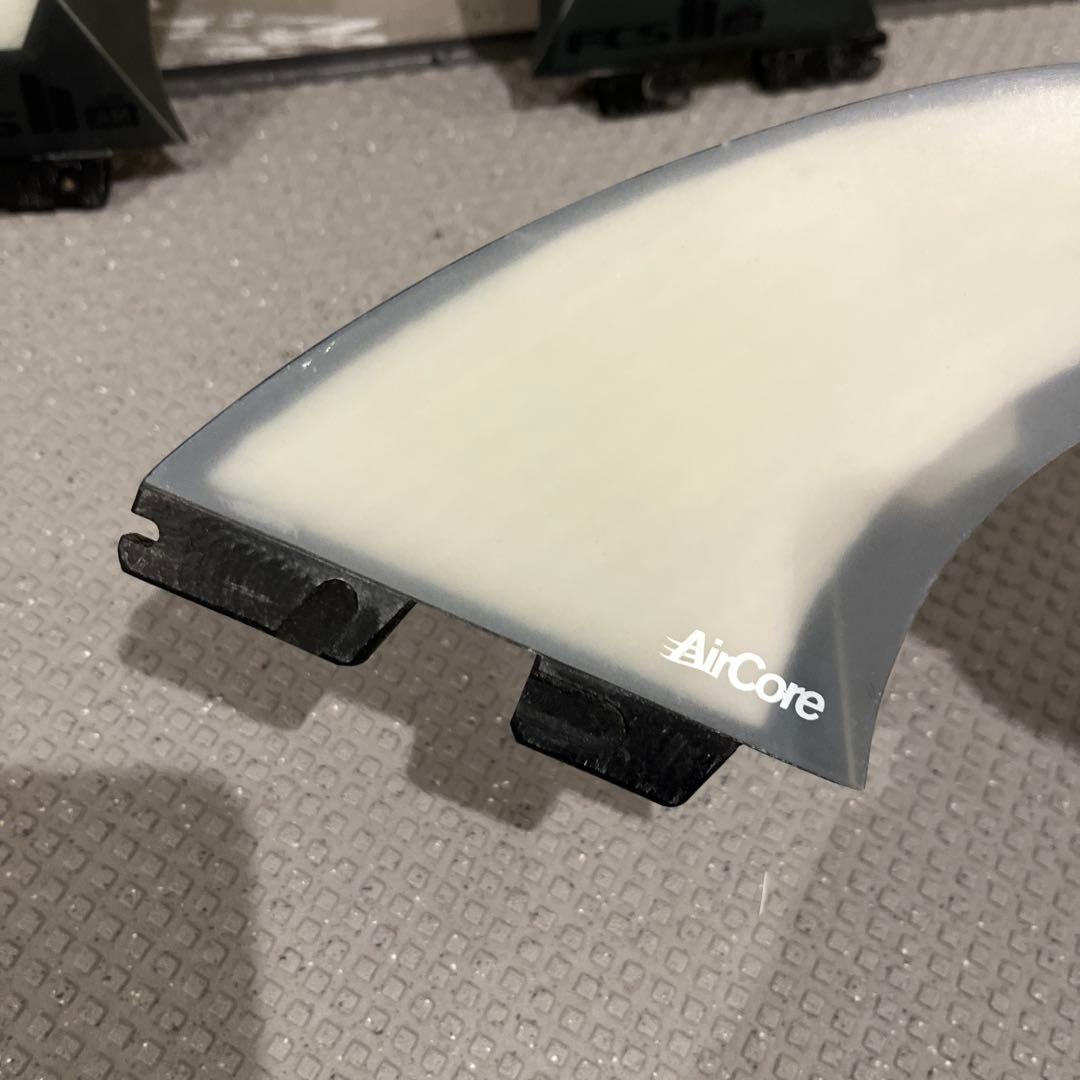 AirCore サーフボードフィン 3枚セット ブラック/ホワイト　Lサイズ