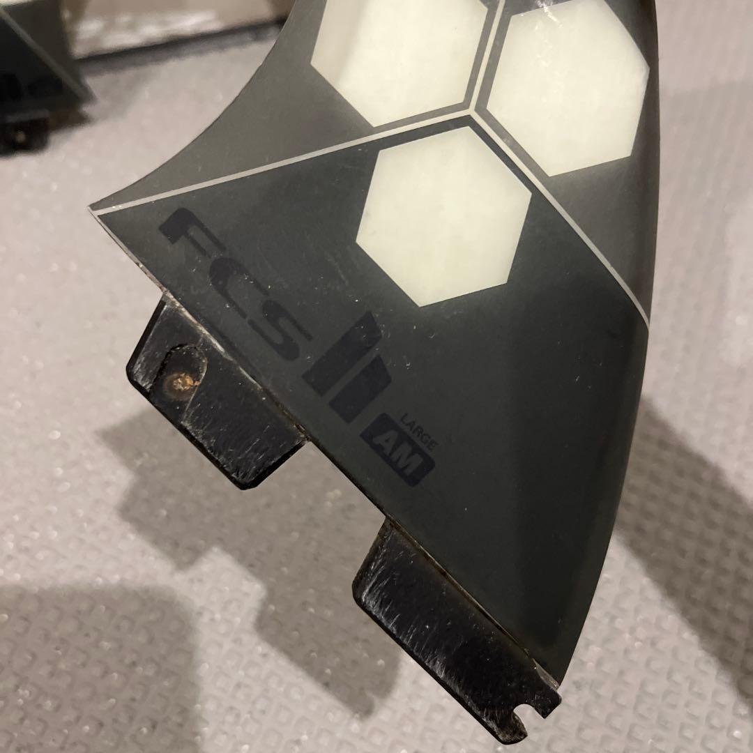 AirCore サーフボードフィン 3枚セット ブラック/ホワイト　Lサイズ