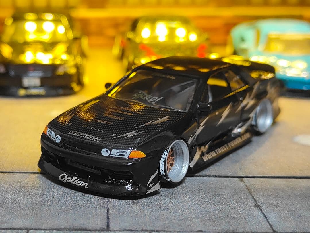 ホットウィールカスタム 日産 GTR R32 フルエアロ ☆深リム☆トミカ改造☆