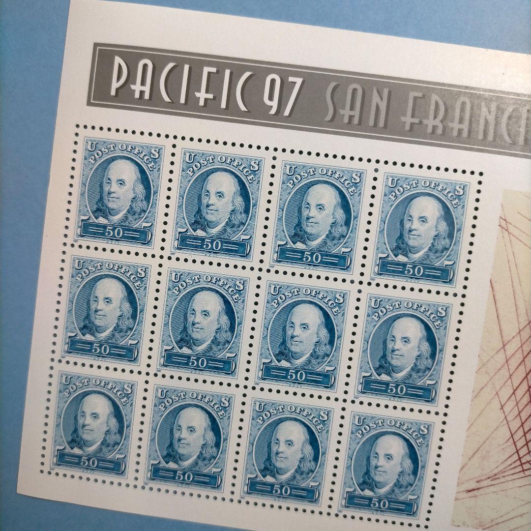 3184 外国切手 アメリカ 1997年 米国初の切手150周年記念シート