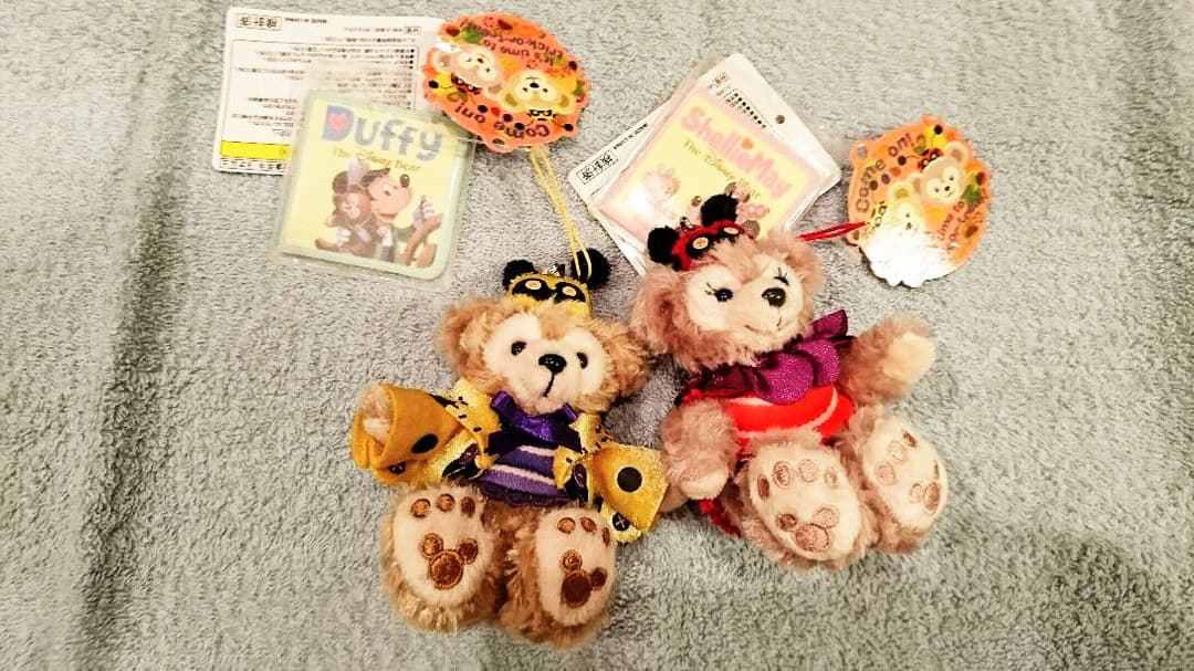 希少ダッフィー&シェリーメイ ぬいぐるみストラップセット　ディズニー
