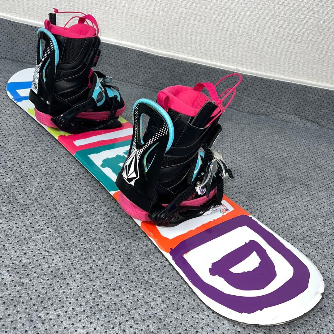 ５回使用 キッズスノーボード 105cm SLQ×バイン×レースブーツ