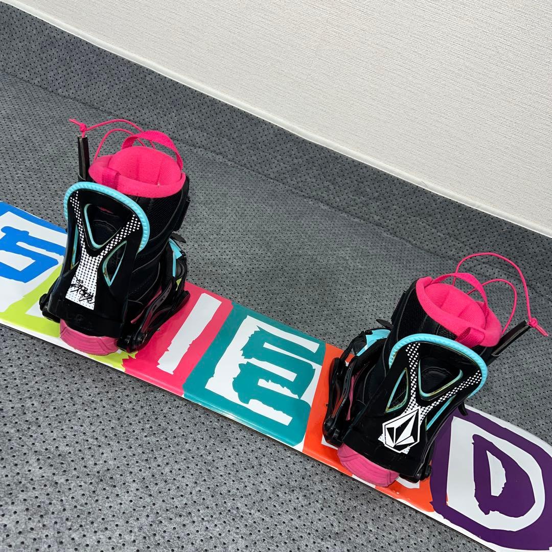 ５回使用 キッズスノーボード 105cm SLQ×バイン×レースブーツ