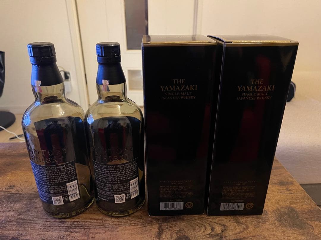 山崎 18年 空瓶　化粧箱　2本セット