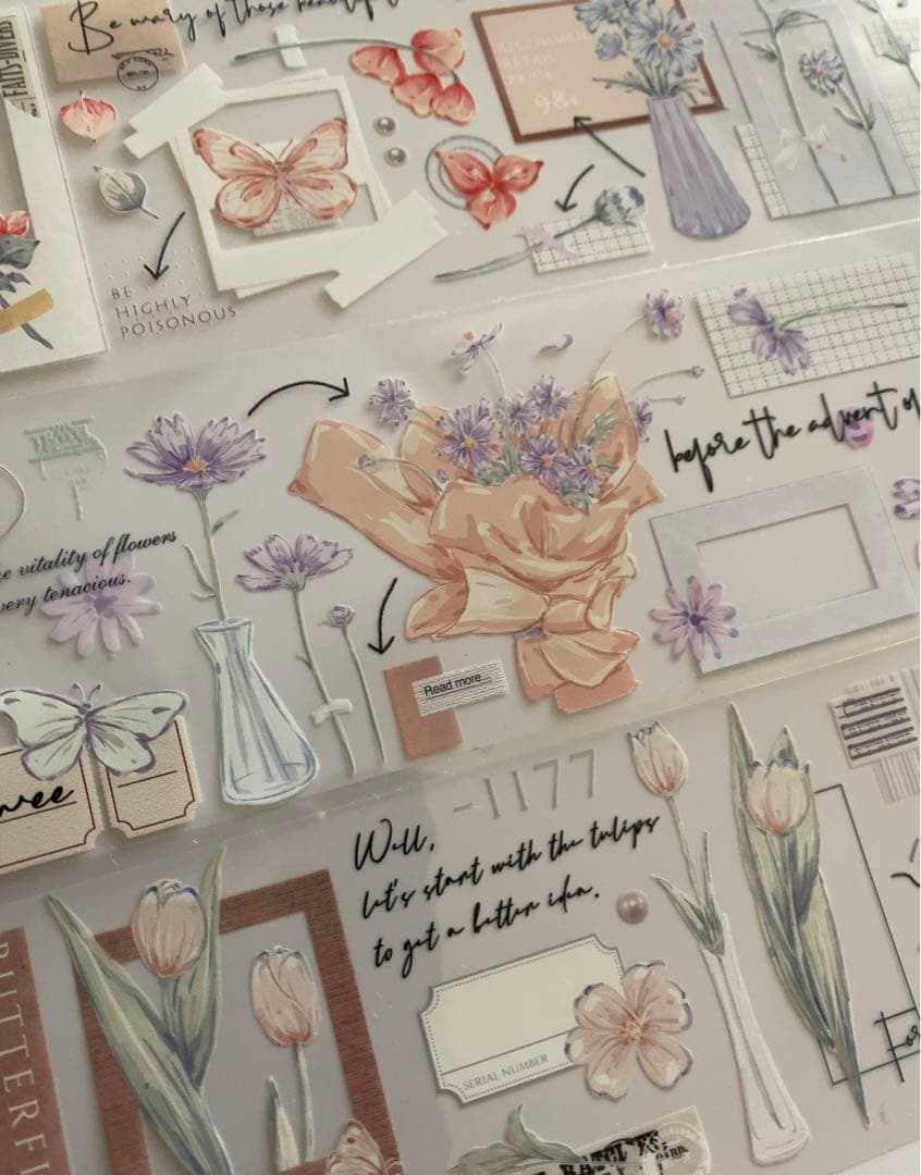 【K76】海外マスキングテープ　切り売り　コラージュ　お花　装飾　薔薇　鈴蘭