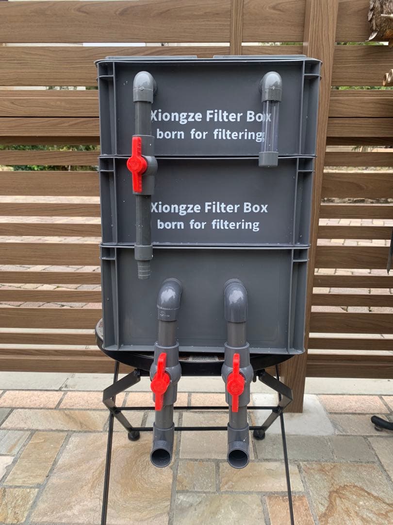 お任せ高性能濾過材2段付き　池水槽用万能フィルター外部式濾過器装置オーバーフロー