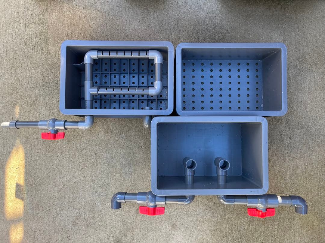 お任せ高性能濾過材2段付き　池水槽用万能フィルター外部式濾過器装置オーバーフロー