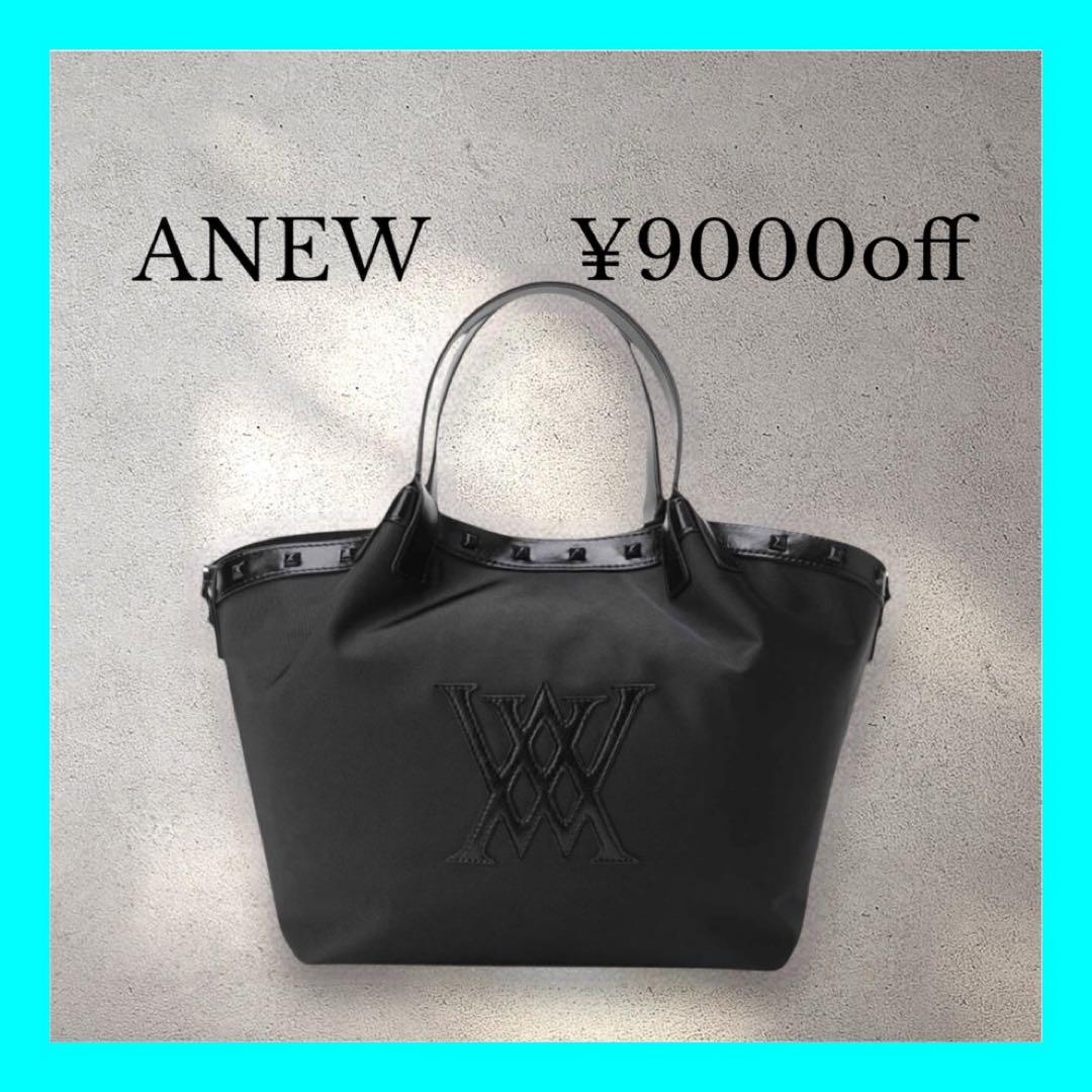 新品❤️タグ付き ❤️ANEW ロゴ　トートバッグ　ブラック人気商品