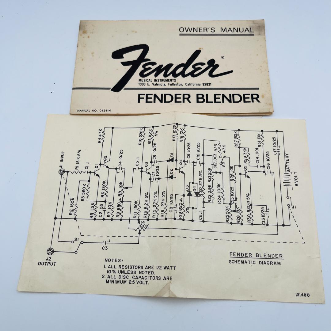 Fender Blender Fuzz 1975年製 オリジナル 説明書付属