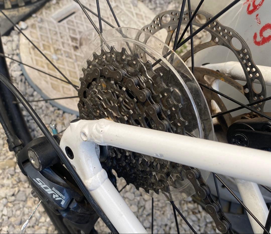 TREK ロードバイク　ホワイト　ライト、テールライト、ワイヤーロック付き