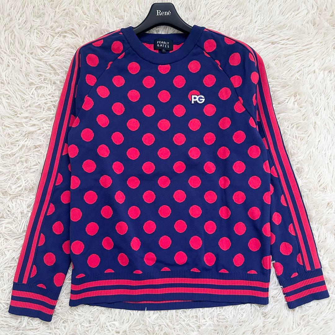 【2点セット】パーリーゲイツ ニット スカート セットアップ ドット柄 S~M