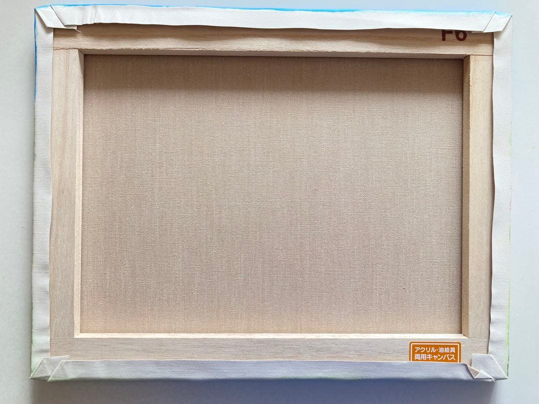 ご依頼品　花の絵　風景画　アクリル画　原画 　「レンゲ畑3」F6