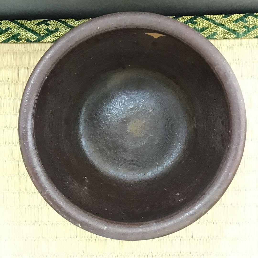 茶道具　南蛮内渋建水　八幡窯　堀野証嗣作　栞　共箱　S130KS