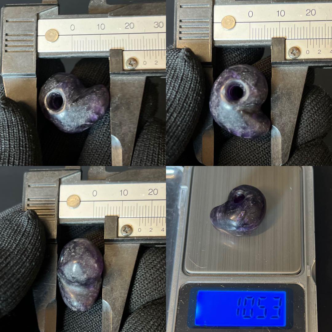 古墳時代 出雲形 勾玉 紫水晶◎美形 ころっと可愛い小ぶり奈良県伝承 古代装身具