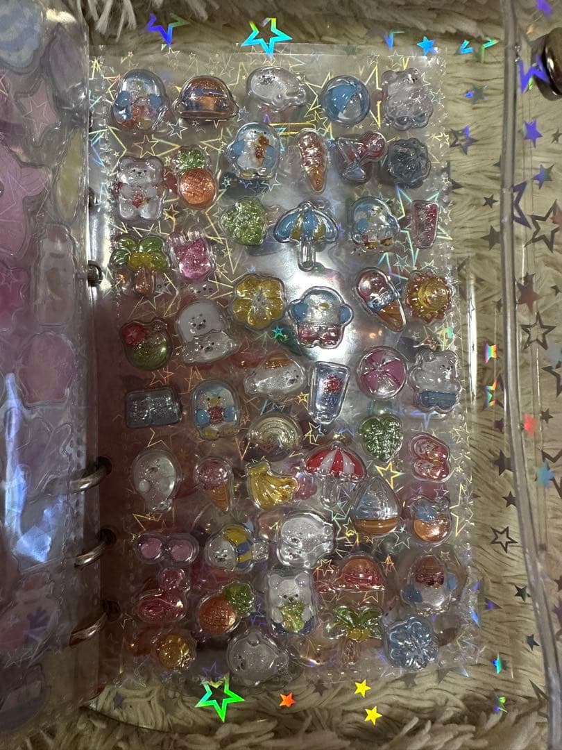 シール帳 完成品 A6 全10枚 星柄バインダー