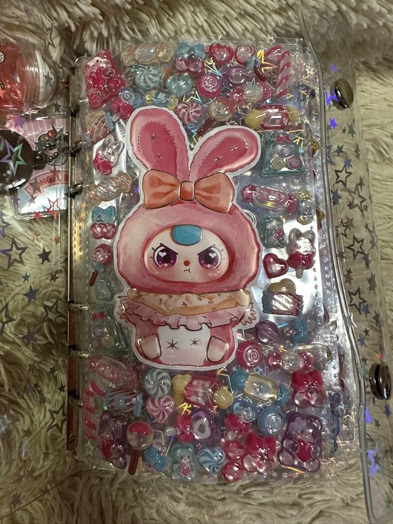 シール帳 完成品 A6 全10枚 星柄バインダー