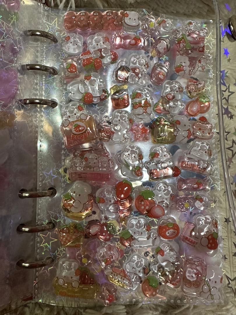 シール帳 完成品 A6 全10枚 星柄バインダー