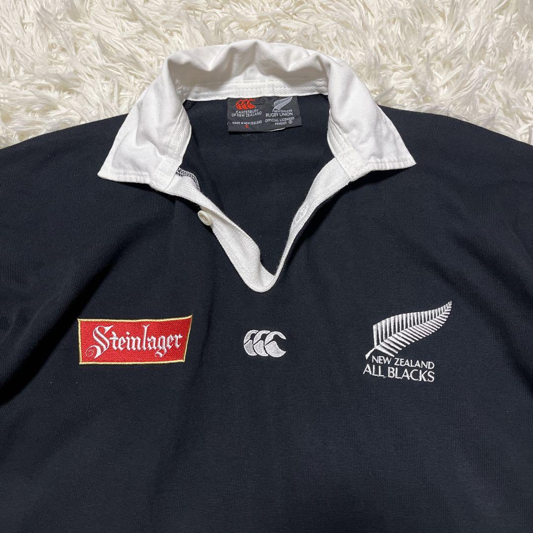 レア✨カンタベリー社 オールブラックス 半袖ラガーシャツ 黒 NZ製【S】