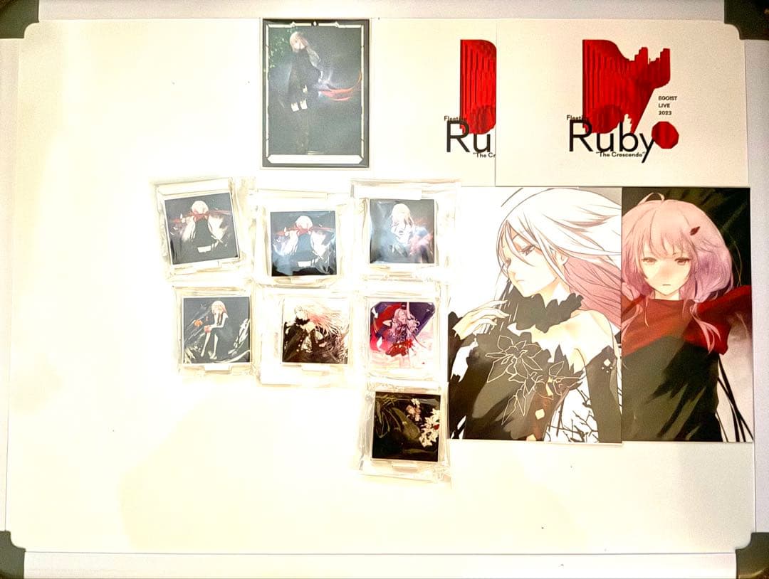 EGOIST キーホルダー、DMMスクラッチアクスタダブルコンプ　バラ有