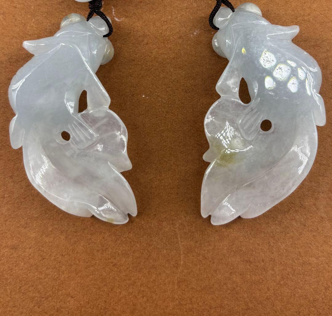 【トゥーハン】翡翠彫刻金魚8ペア16点セット