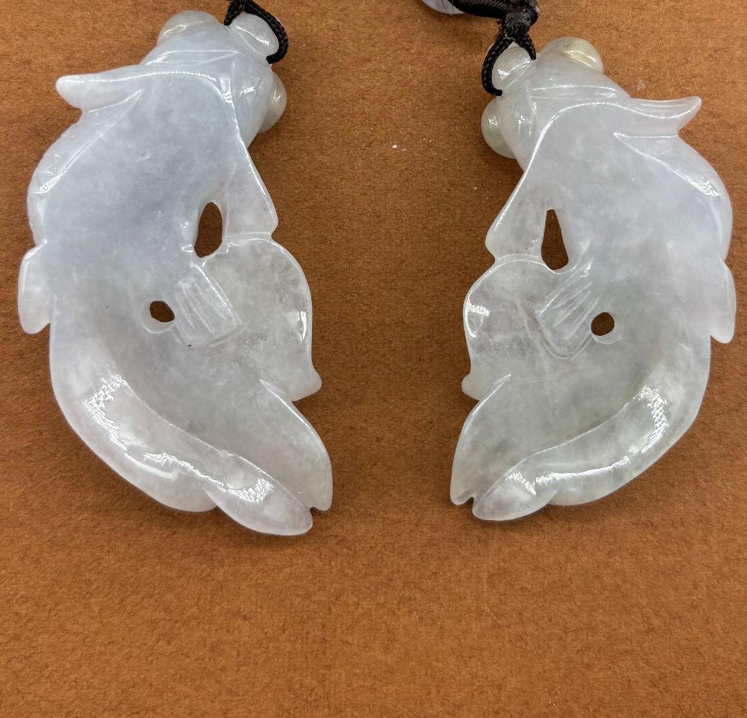 【トゥーハン】翡翠彫刻金魚8ペア16点セット