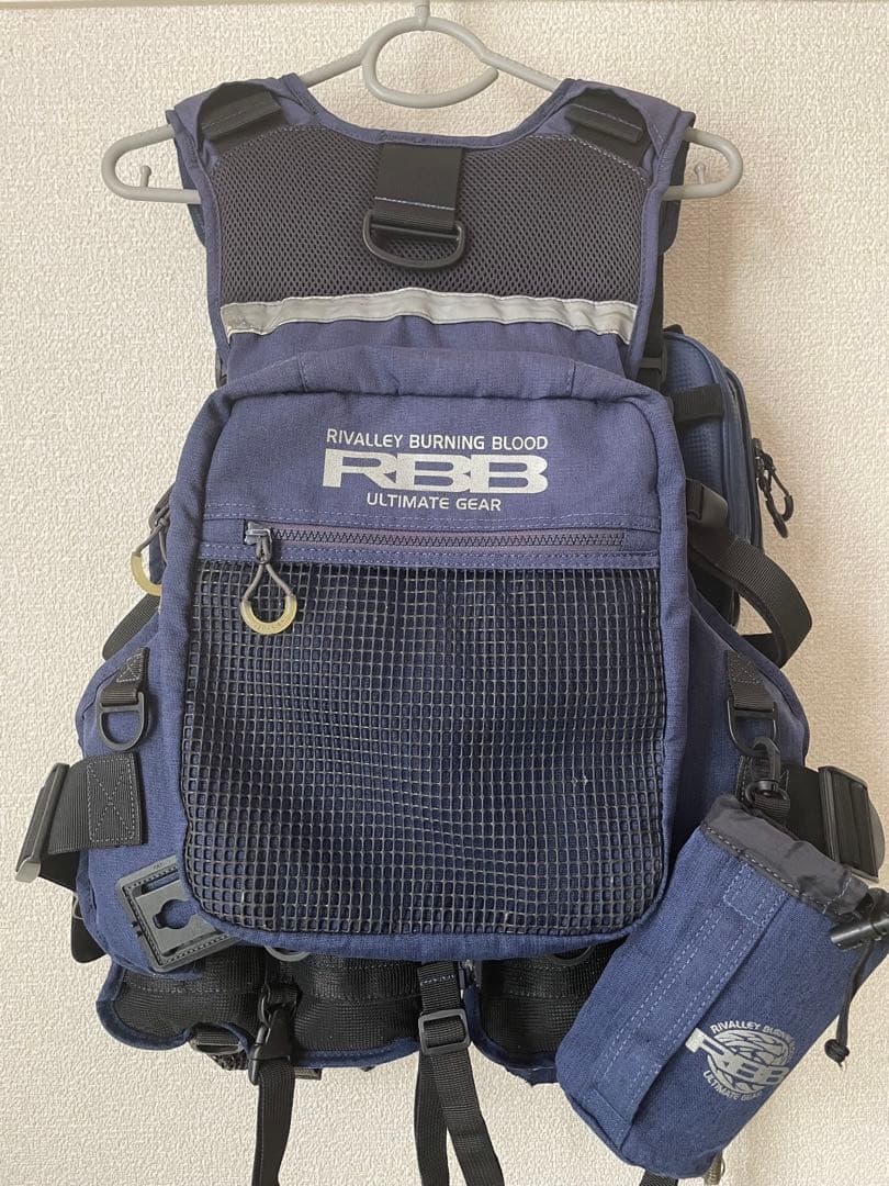 rbb ウェーディングゲームベスト　ネイビー　ポーチ3個グリップホルダー1個付き