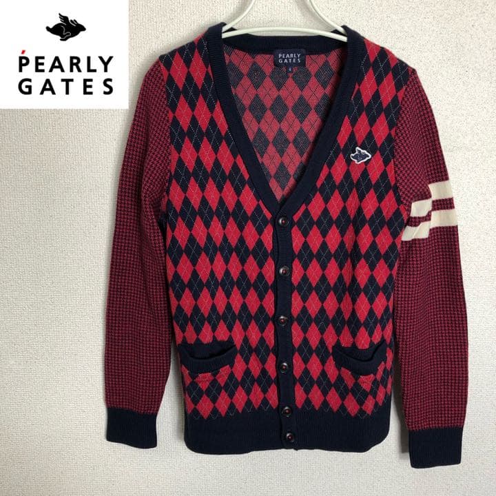 パーリーゲイツ アーガイル柄 ニット カーディガン 美品 激安‼️