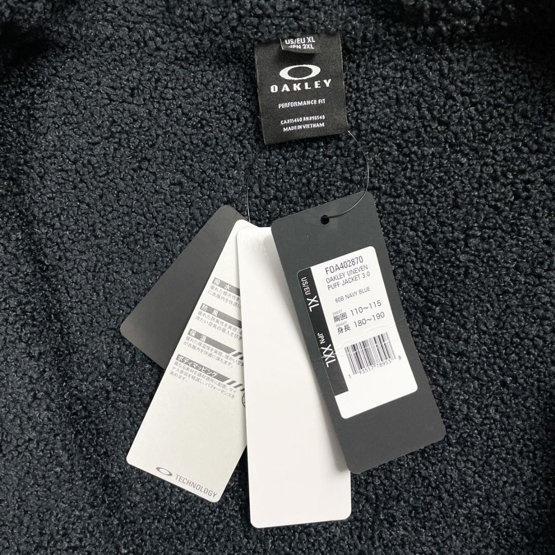新品 OAKLEY 中綿2wayジャケット ゴルフウェア 紺 2XL*JD232