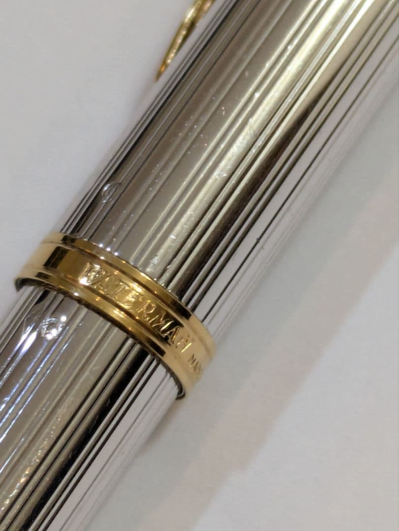 ウォーターマン　PARIS　万年筆　F　細字　ボールペン　スターリングシルバー