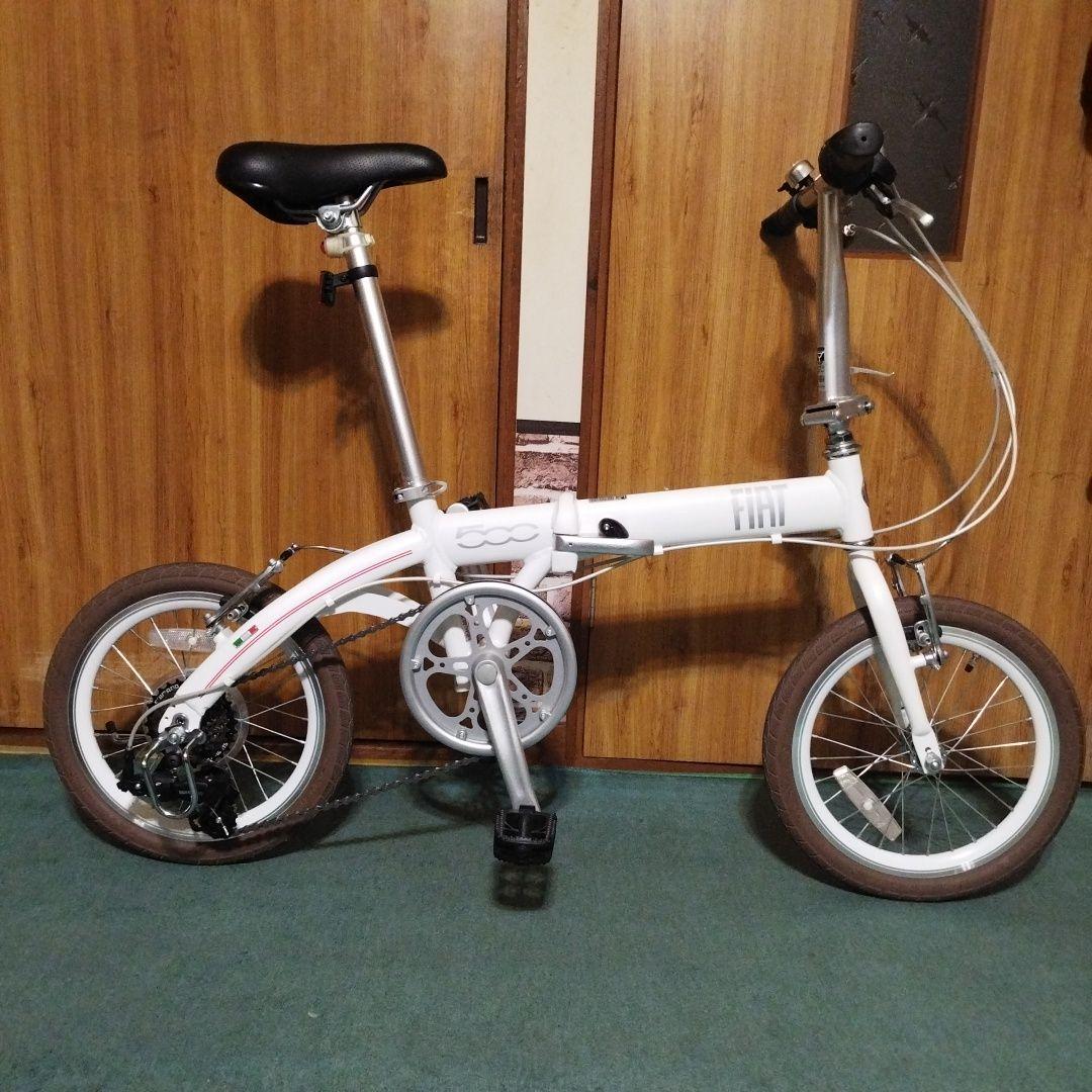 函館　折りたたみ自転車 fiat500 ホワイト