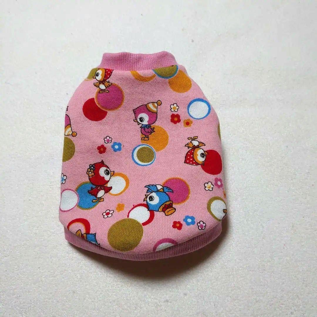 犬服 3S わんこの普段着　レトロな小鳥　ピンク