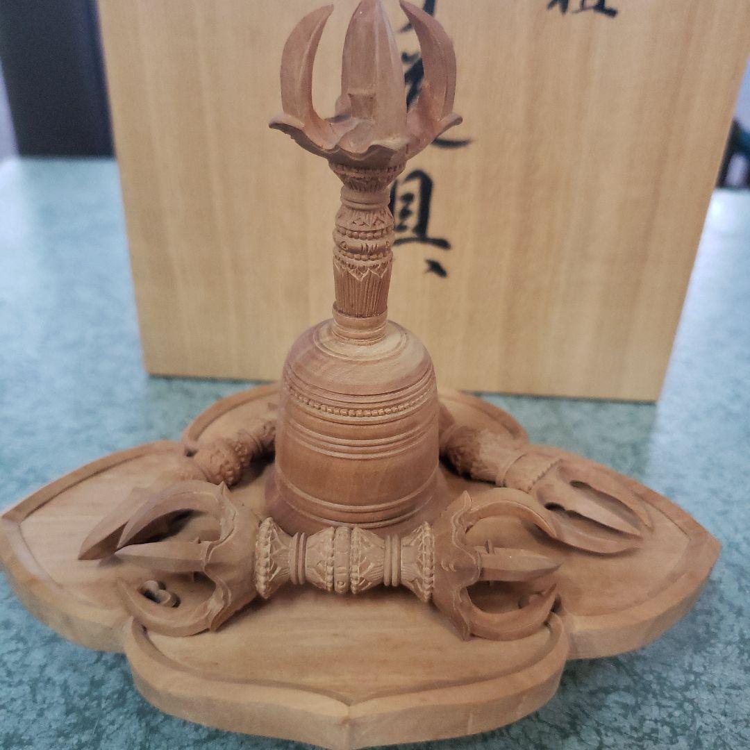 Ｂフライデー　白檀製 仏教用具 彫刻 専用箱付き　密教法具セット