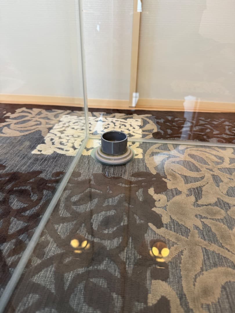 60.45.45オーバーフロー水槽 透明ガラス パイプ付き