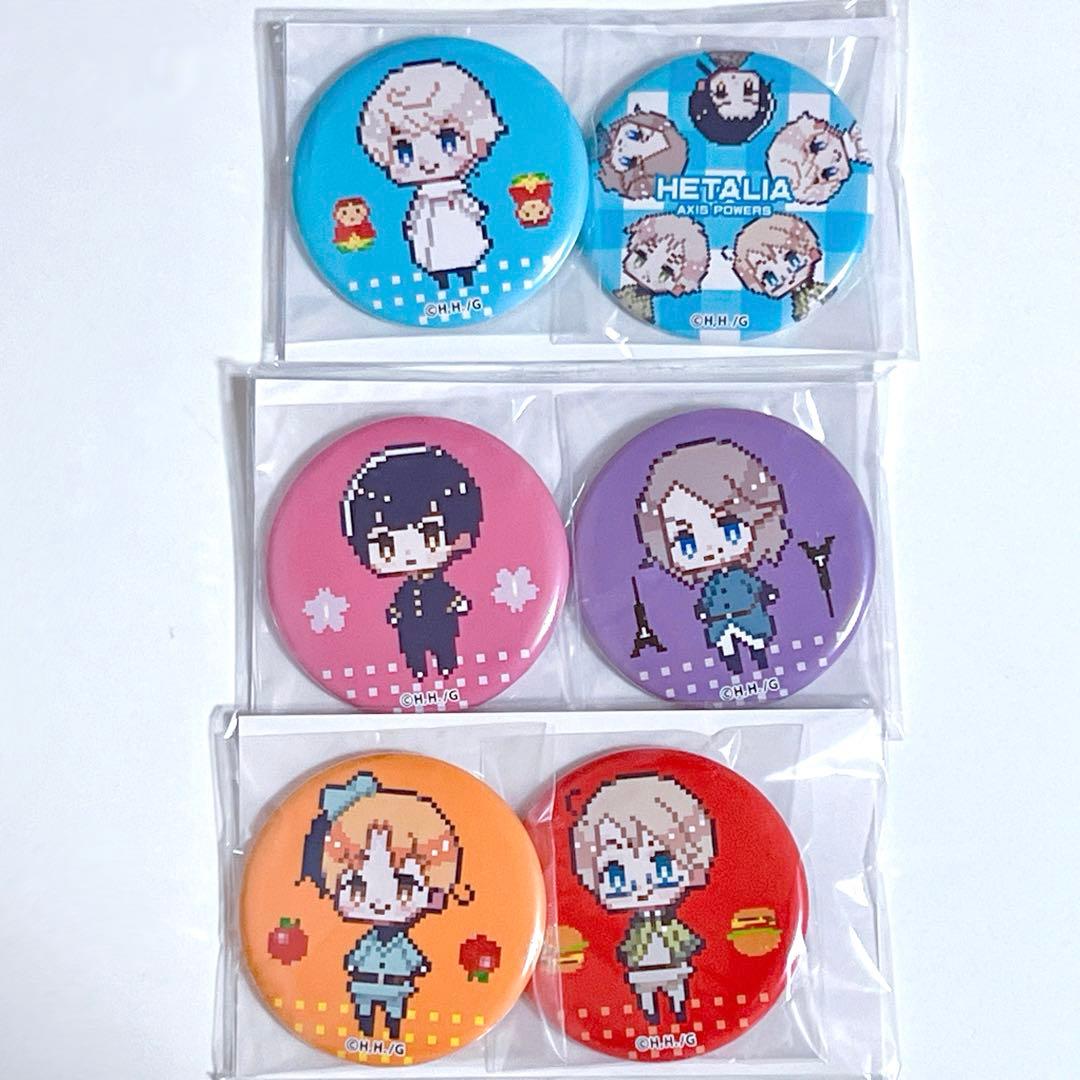 期間値下げ ヘタリア ドッド絵缶バッジ C92 Ｆ賞 イタリアアメリカ日本