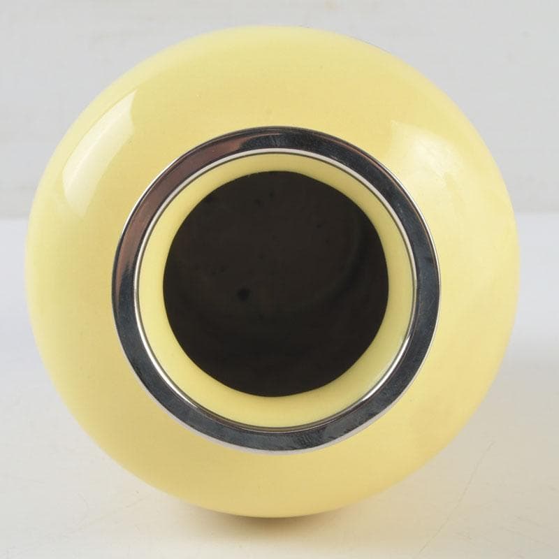 七宝焼　四君子文　花瓶　唐木台・箱付　V　9872