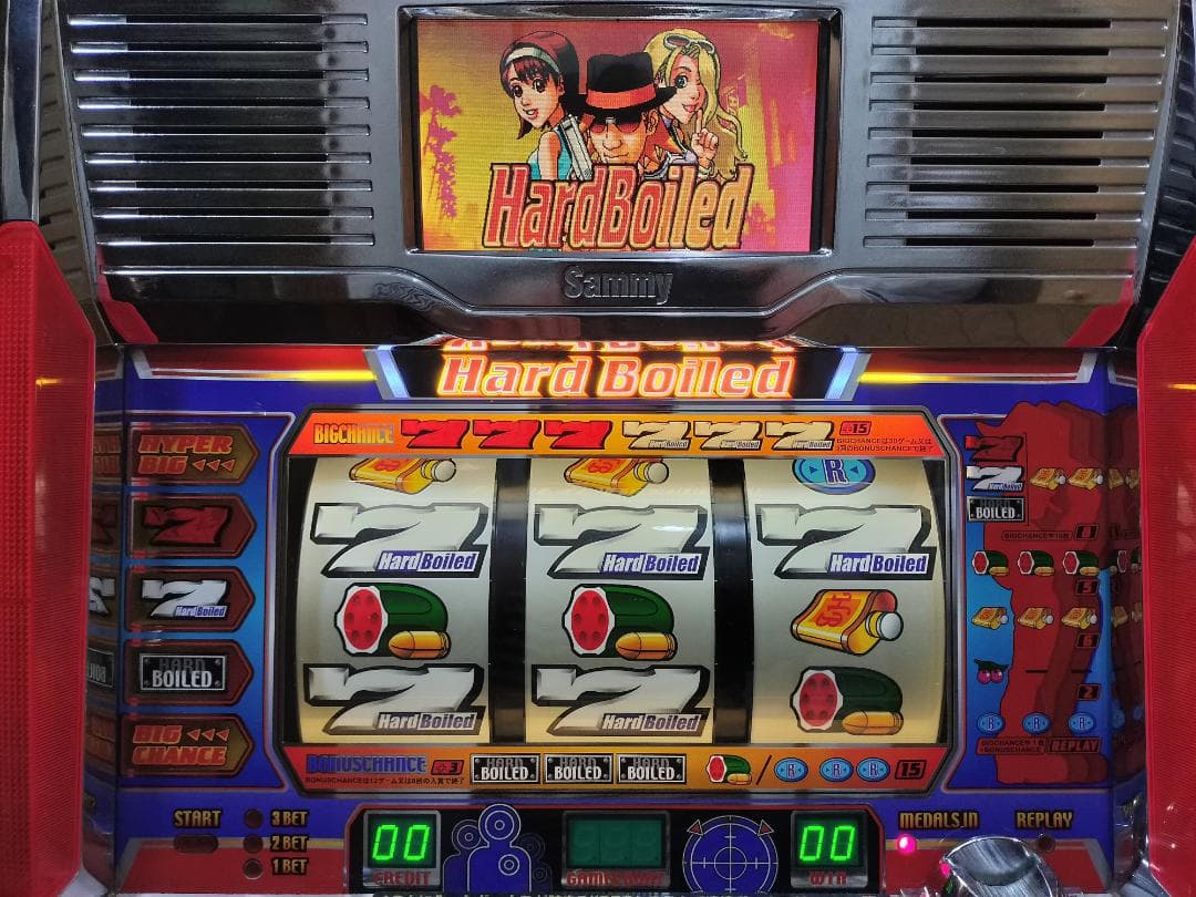 【パチスロ実機】サミー★ハードボイルド２【オートプレイ付不要機付】４号機
